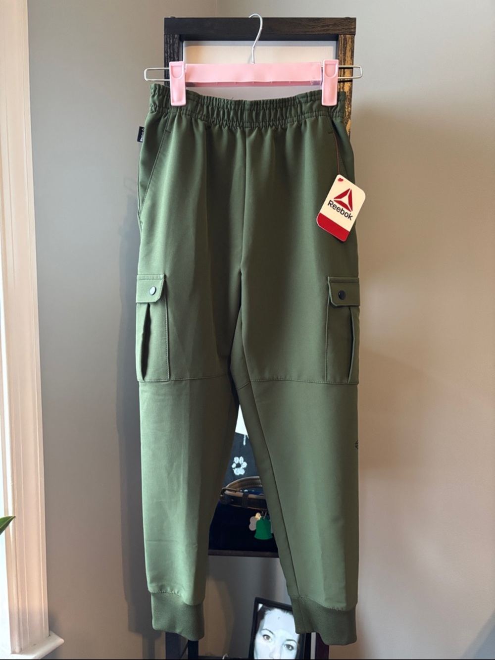 Reebok Olive Green Men’s Cargo Joggers